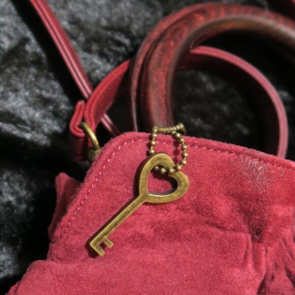 Forever Fossil Vintage Purse Key Wooden Boho beaded floral embroidery Crossbody - Picture 4 of 15